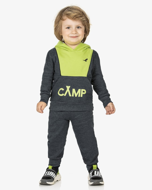 Conjunto Infantil Menino em Moletom com Recortes  ReiRex - Mescla-ef20bce6-e6dd-4866-9764-cfe16cf66fc8