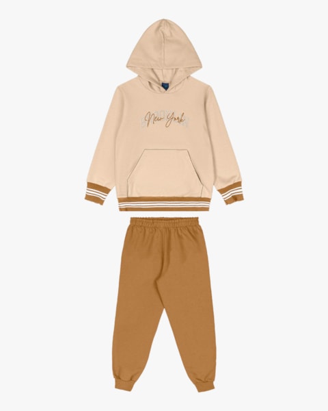 Conjunto Infantil Menino em Moletom com Retilínea - ReiRex - Deserto