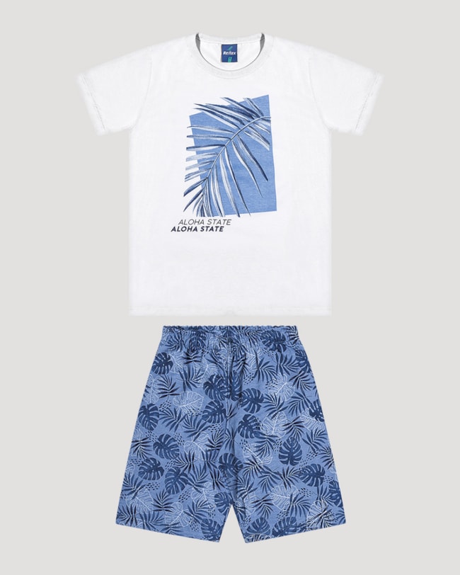 Conjunto Infantil Menino Estampa Folhagens ReiRex-cadbcf3b-e756-4277-96f0-e1cb4c9fb0ad