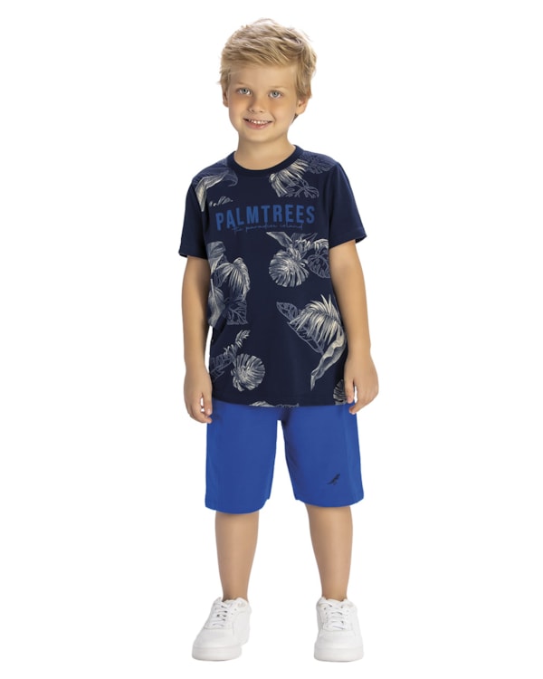 Conjunto Infantil Menino Estampa Folhagens ReiRex