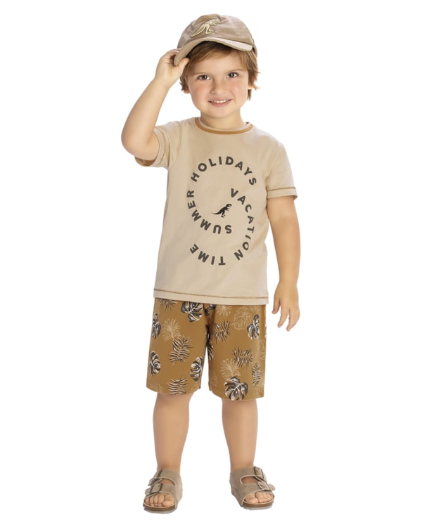 Conjunto Infantil Menino Estampado ReiRex 01 Deserto