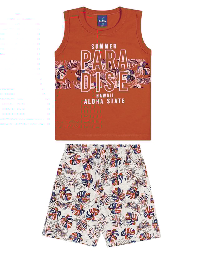 Conjunto Infantil Menino Estampado Summer ReiRex-e560fbbe-a8df-43d1-ab73-44b4876b1a98