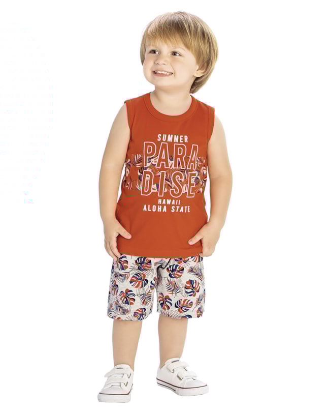 Conjunto Infantil Menino Estampado Summer ReiRex-2a95fc32-f68e-4d58-aaff-b4122d71b5e0