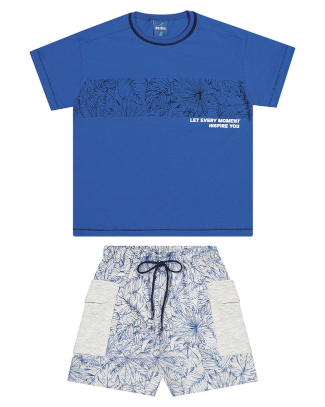 Conjunto Infantil Menino Folhagens ReiRex-208abbb0-561a-4364-9f6b-a7bc55132948