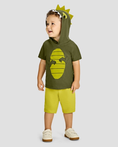 Conjunto Infantil Menino Interativo Dinossauro - ReiRex - Verde