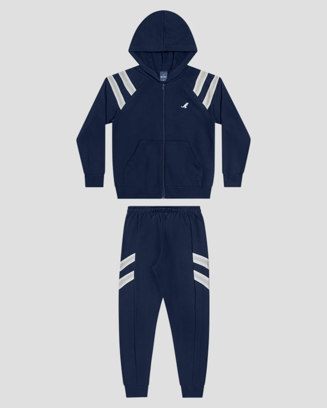 Conjunto Infantil Menino Jaqueta Capuz e Calça - ReiRex - Azul-45f8d021-a4bf-4106-9cfa-10fb7e3bcc89