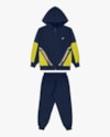 Conjunto Infantil Menino Jaqueta com Capuz e Calça - ReiRex - Azul-c8642577-33e5-4751-a9ce-9b35acc4c439