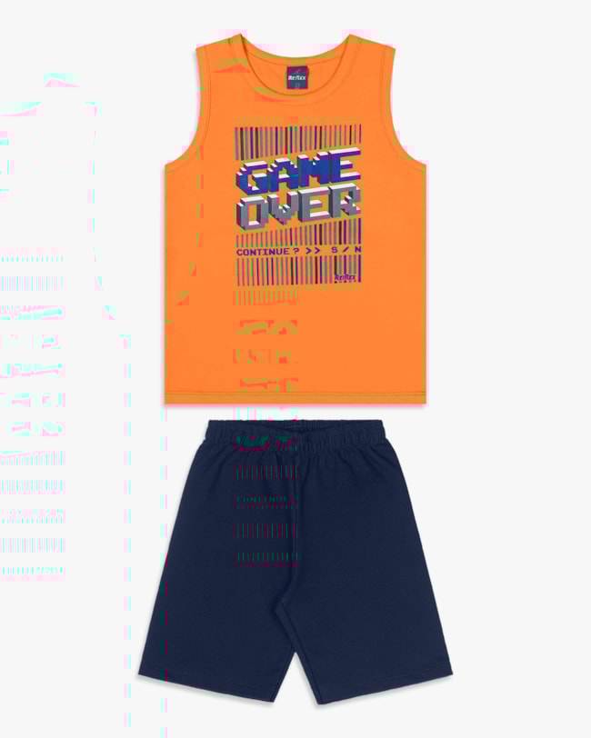 Conjunto Infantil Menino Regata com Estampa e Bermuda - ReiRex - Nectarine-8abd8296-1e20-478b-8fd9-fef226969f12