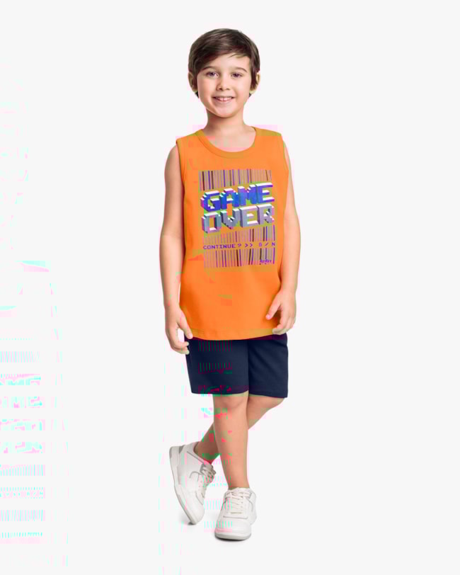 Conjunto Infantil Menino Regata com Estampa e Bermuda - ReiRex - Nectarine-6bf5855e-b643-4338-bfbc-7f1e405266a3
