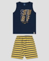 Conjunto Infantil Menino Regata e Bermuda Listrada ReiRex Azul-7d1822bc-4175-4484-a8fc-10212394af4e
