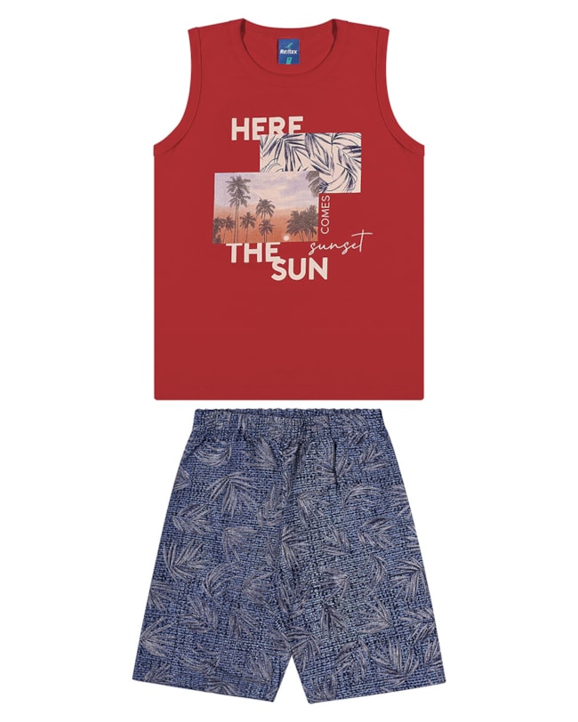 Conjunto Infantil Menino Regata e Bermuda ReiRex-3202c419-72d0-4b75-adeb-5b015d9d4dc8