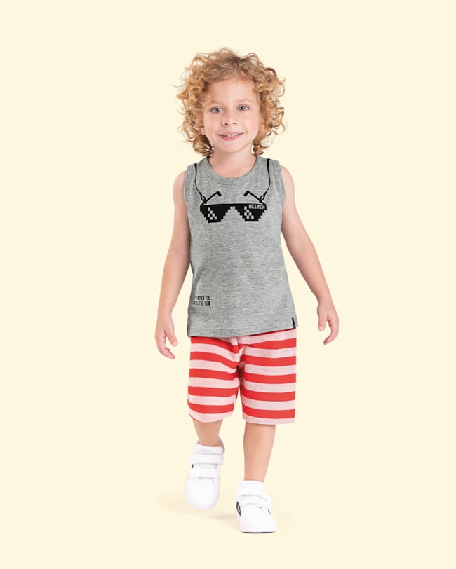 Conjunto Infantil Menino Regata e Bermuda ReiRex-e8c90119-64f7-491c-abe2-562eaa72b37d