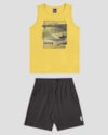 Conjunto Infantil Menino Regata e Bermuda ReiRex Amarelo-dcc27752-21ad-4f38-80dd-949a1759e724