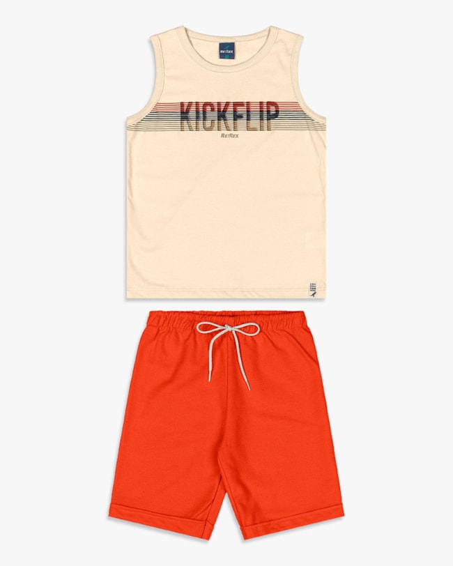 Conjunto Infantil Menino Regata e Bermuda - ReiRex - Tapioca-347513c6-baeb-48c9-a9c5-f7c10db96586