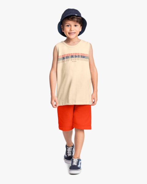 Conjunto Infantil Menino Regata e Bermuda - ReiRex - Tapioca