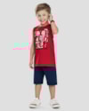 Conjunto Infantil Menino Regata Safari e Bermuda ReiRex Vermelho-af99798e-9476-4a31-814b-6f57c0e8a7cd