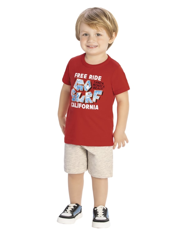 Conjunto InfantilMenino Camiseta e Bermuda ReiRex