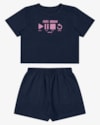 Conjunto Juvenil Feminino com Blusa e Shorts - BaseD - Oxford-0485a858-719d-467d-b0d5-b6d79ba5b1cb