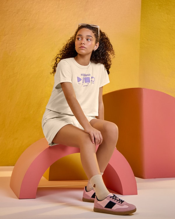 Conjunto Juvenil Feminino com Blusa e Shorts - BaseD - Tapioca