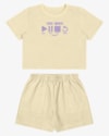 Conjunto Juvenil Feminino com Blusa e Shorts - BaseD - Tapioca-d834408a-b011-4b5f-964b-b2d4c6fb204d