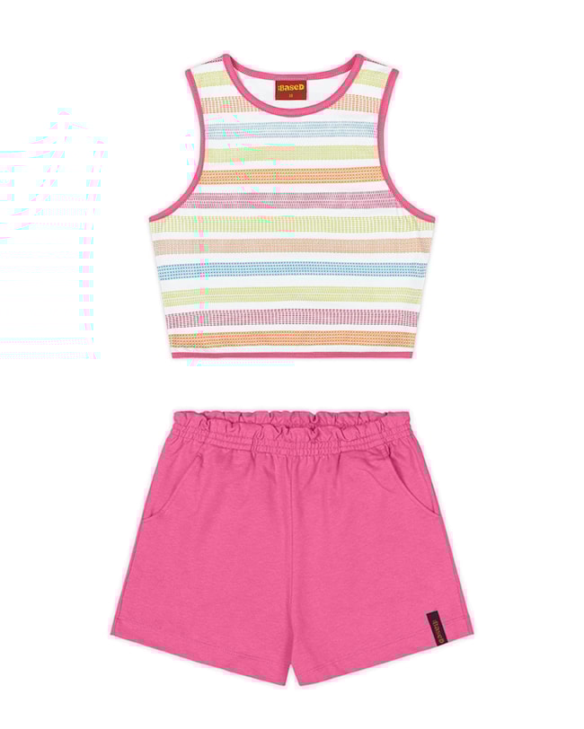 Conjunto Juvenil Feminino Cropped e Shorts BaseD-5147f922-d118-4aa6-998c-6fc98cef92b7