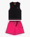Conjunto Juvenil Feminino Regata Polo e Shorts - BaseD - Preto-13992c1d-618d-4505-8499-c704dbdf6b4b
