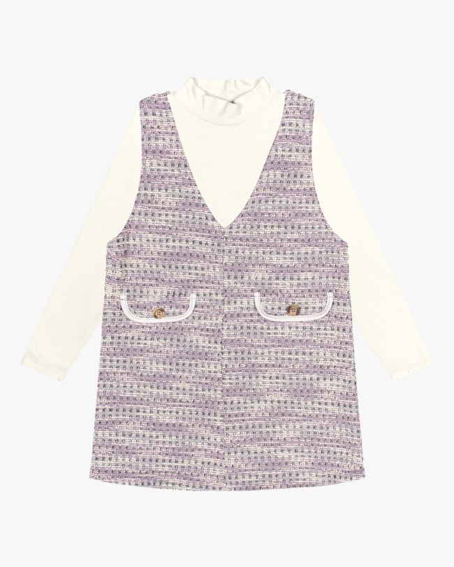 Conjunto Menina Blusa Manga Longa e Salope Kely Kety -Branco-edd044ef-59e4-4066-9cb6-a17dbc20a63d