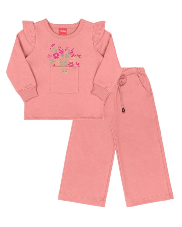 Conjunto Moletom Bebê Menina Kely Kety Comfy