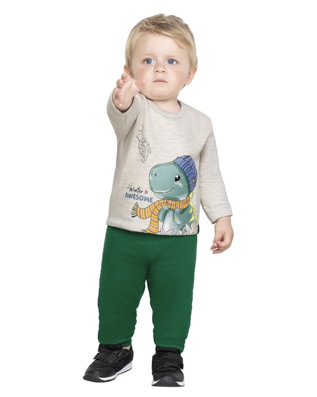 Conjunto Moletom Bebê Menino ReiRex Dinossauro-3c395fc2-2608-40c6-aaf2-d0cd04e16d2e