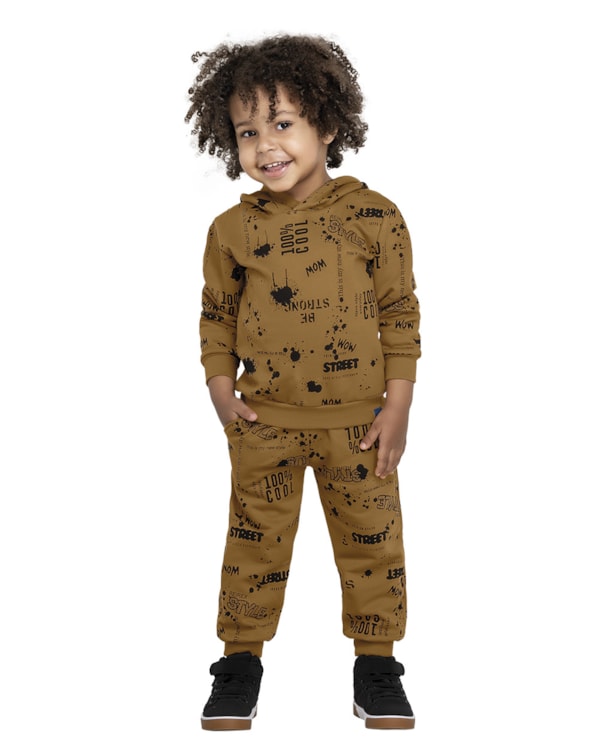 Conjunto Moletom Bebê Menino ReiRex Estampado