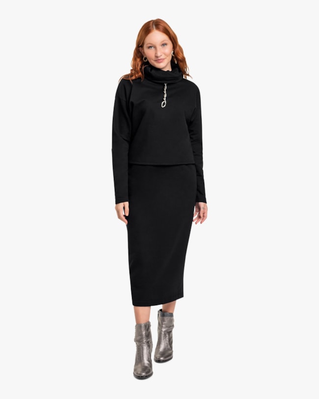 Conjunto Moletom com Blusão e Saia Cereja Rosa Preto-f2222307-e382-4b4d-bf75-e1f333ad8cd6