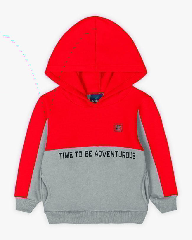 Conjunto Moletom Infantil Menino Bicolor com Capuz - ReiRex - Tomato-b8399341-b6aa-4c56-8e5a-834f93093026
