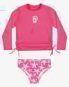 Conjunto Praia Infantil Menina  Blusa e Calcinha - Kely Kety - Rosa-ddb2de62-a1b9-496d-ad95-af775de812ec