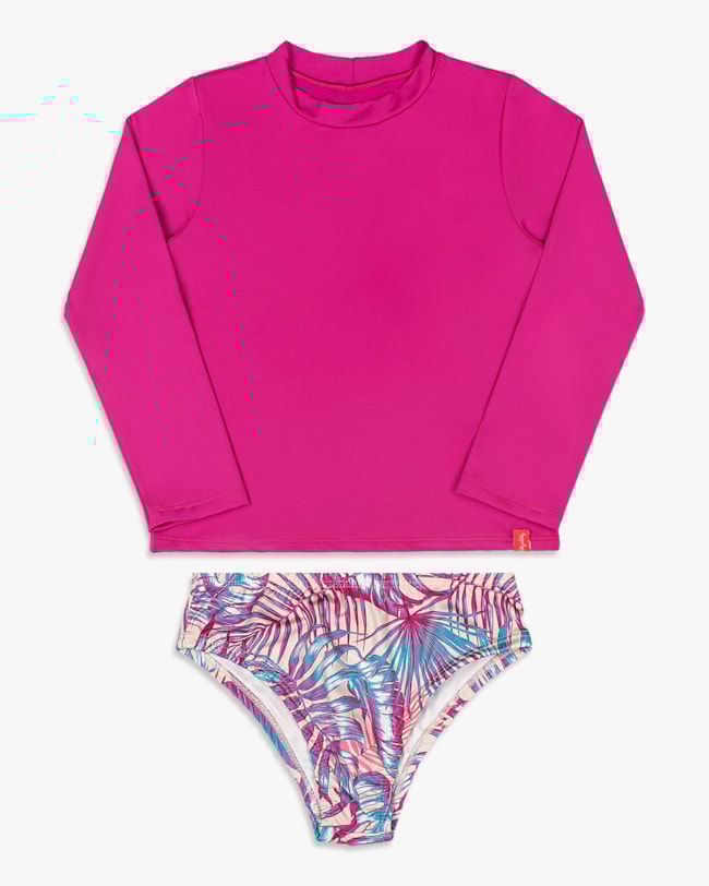 Conjunto Praia Infantil Menina com Estampa Mágica - Kely Kety - Rosa Barbie-6cca3e5f-6f56-47bb-b602-66ffbf0a738b