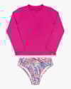 Conjunto Praia Infantil Menina com Estampa Mágica - Kely Kety - Rosa Barbie-4ba53c57-b277-4977-b3bb-c3636eda8d87