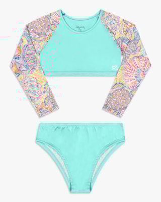 Conjunto Praia Infantil Menina Cropped e Calcinha - Kely Kety - Paraiso