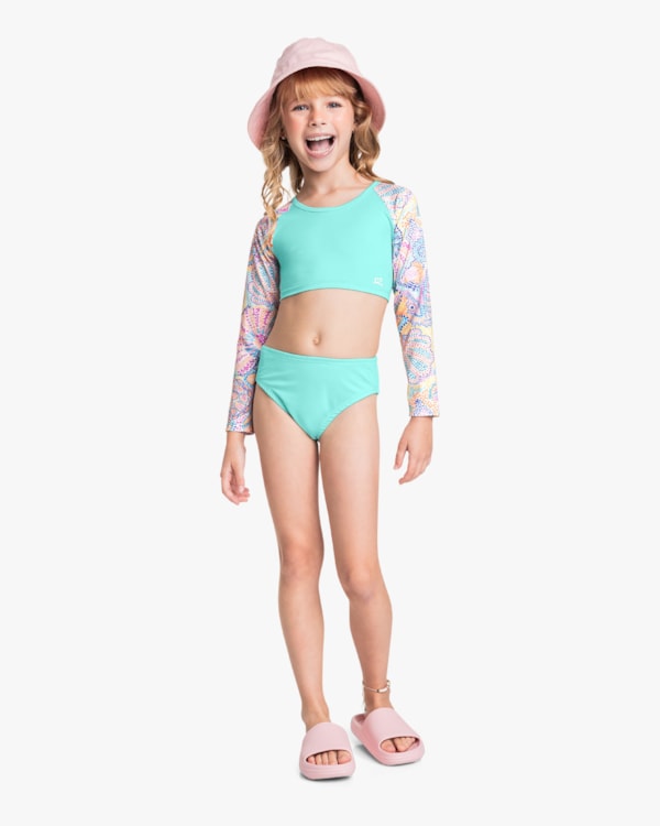 Conjunto Praia Infantil Menina Cropped e Calcinha - Kely Kety - Paraiso