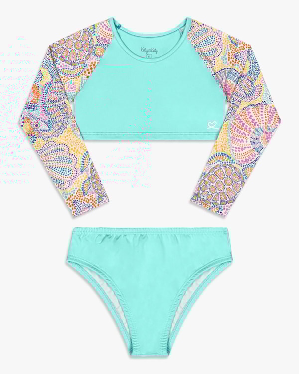 Conjunto Praia Infantil Menina Cropped e Calcinha - Kely Kety - Paraiso