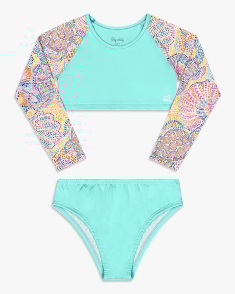 Conjunto Praia Infantil Menina Cropped e Calcinha - Kely Kety - Paraiso