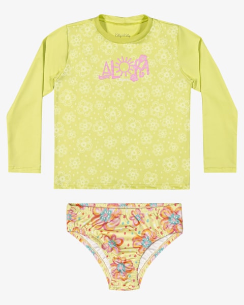 Conjunto Praia Infantil Menina Estampa Releva na Água - Kely Kety -Citrus