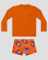 Conjunto Praia Infantil Menino Camiseta e Sunga ReiRex Laranja-3b586d7b-781c-4471-96a4-f7d5ecd9adfb
