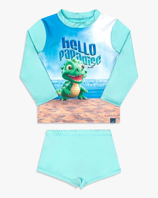Conjunto Praia Infantil Menino Camiseta e Sunga - ReiRex - Paraiso