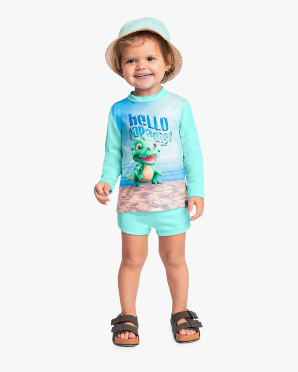 Conjunto Praia Infantil Menino Camiseta e Sunga - ReiRex - Paraiso
