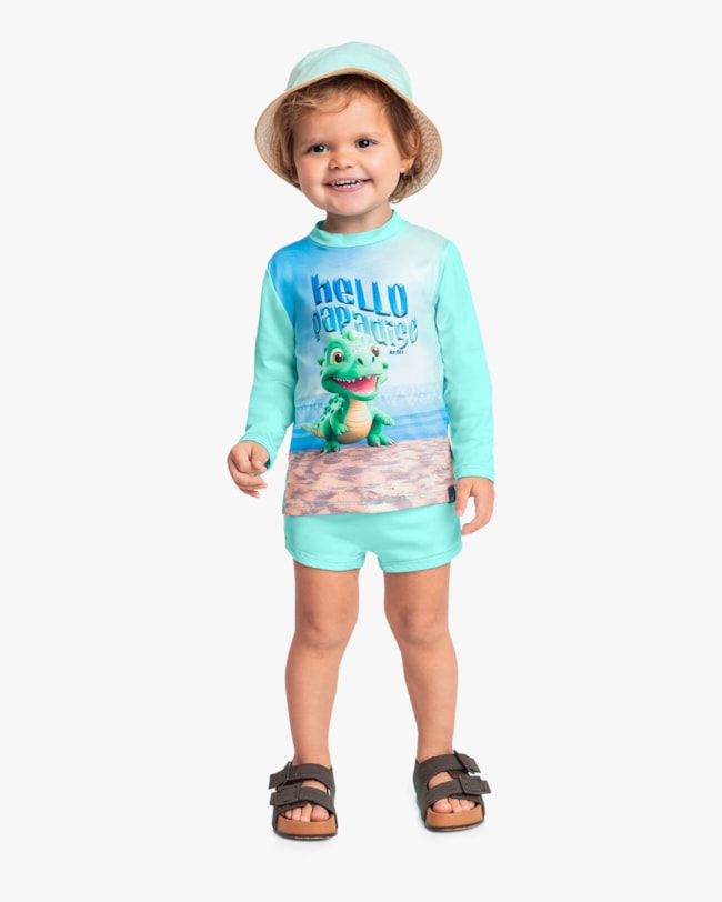 Conjunto Praia Infantil Menino Camiseta e Sunga - ReiRex - Paraiso-4a3d69ea-0dbf-48ec-aa16-5b8fea4a0b48