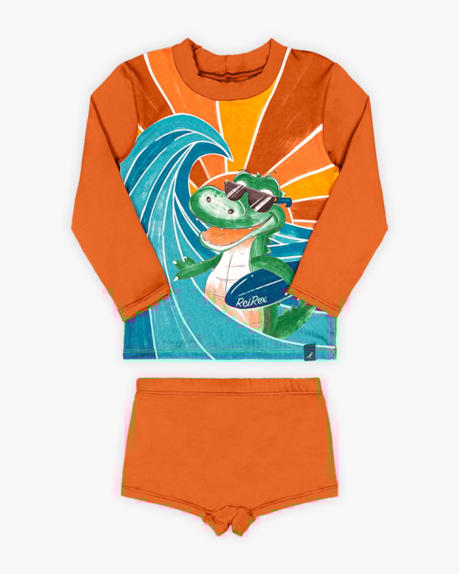 Conjunto Praia Infantil Menino com Estampa Dino - ReiRex - Papaia-4cd48704-ef0c-4711-81e5-b2874c06581f