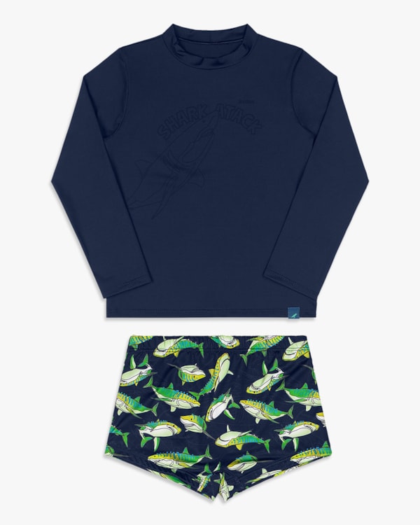 Conjunto Praia Infantil Menino com Estampa Mágica - ReiRex - Oxford