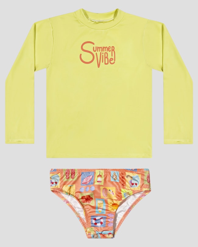 Conjunto Praia Menina Blusa e Calcinha Estampada Kely Kety Verde-d2355bd6-2264-4410-9030-6897aef61677