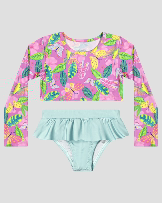 Conjunto Praia Menina Cropped e Calcinha UV 50+ Kely Kety Rosa-9b7f1eef-7d91-41db-8c7c-f1fec18092db
