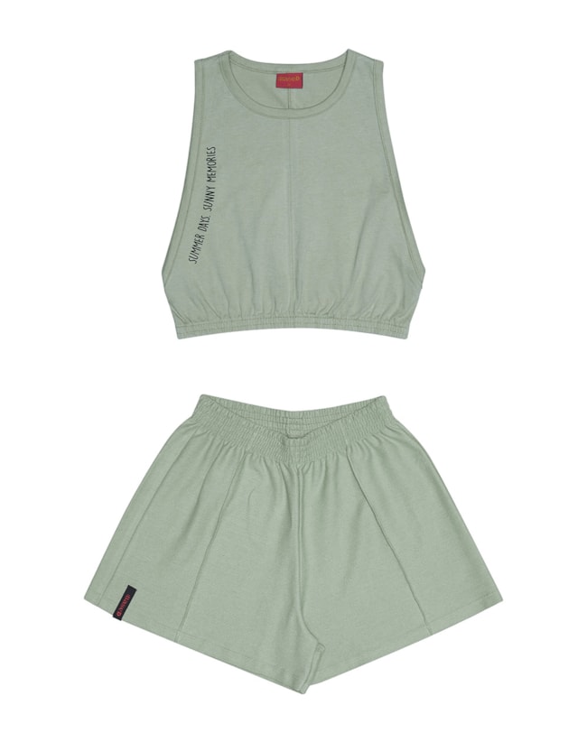 Conjunto Regata e Shorts Feminino Based Salvia-69149853-7cc6-4f35-95e9-8dc876e0af99