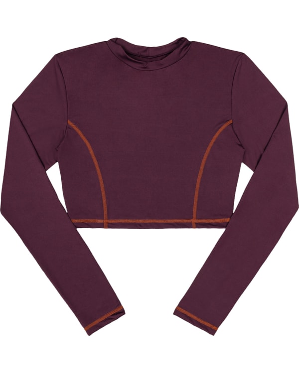 Cropped Fitness Feminino Cereja Rosa Mangas Longas - AMETISTA